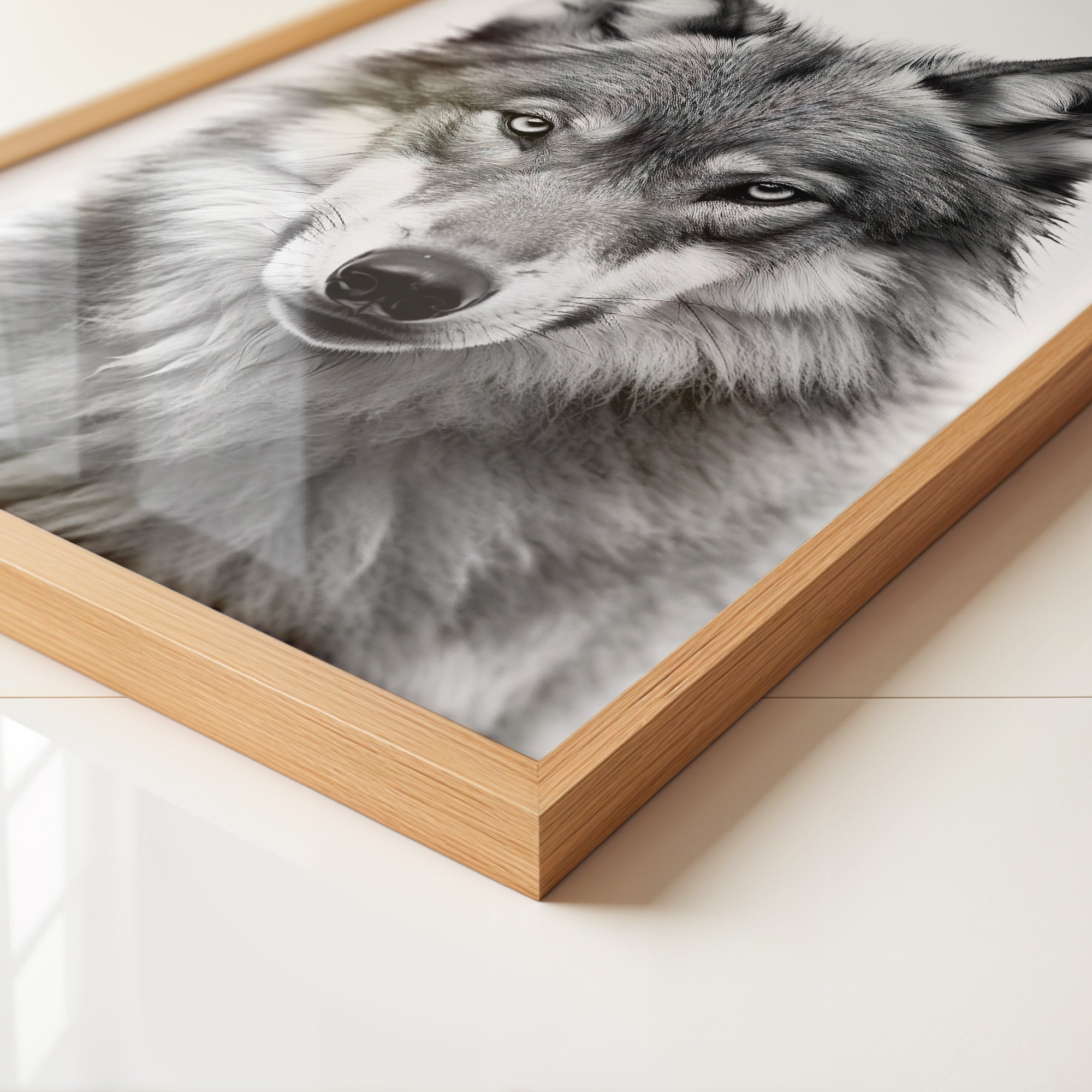 Wolf Porträt Nahaufnahme S/W