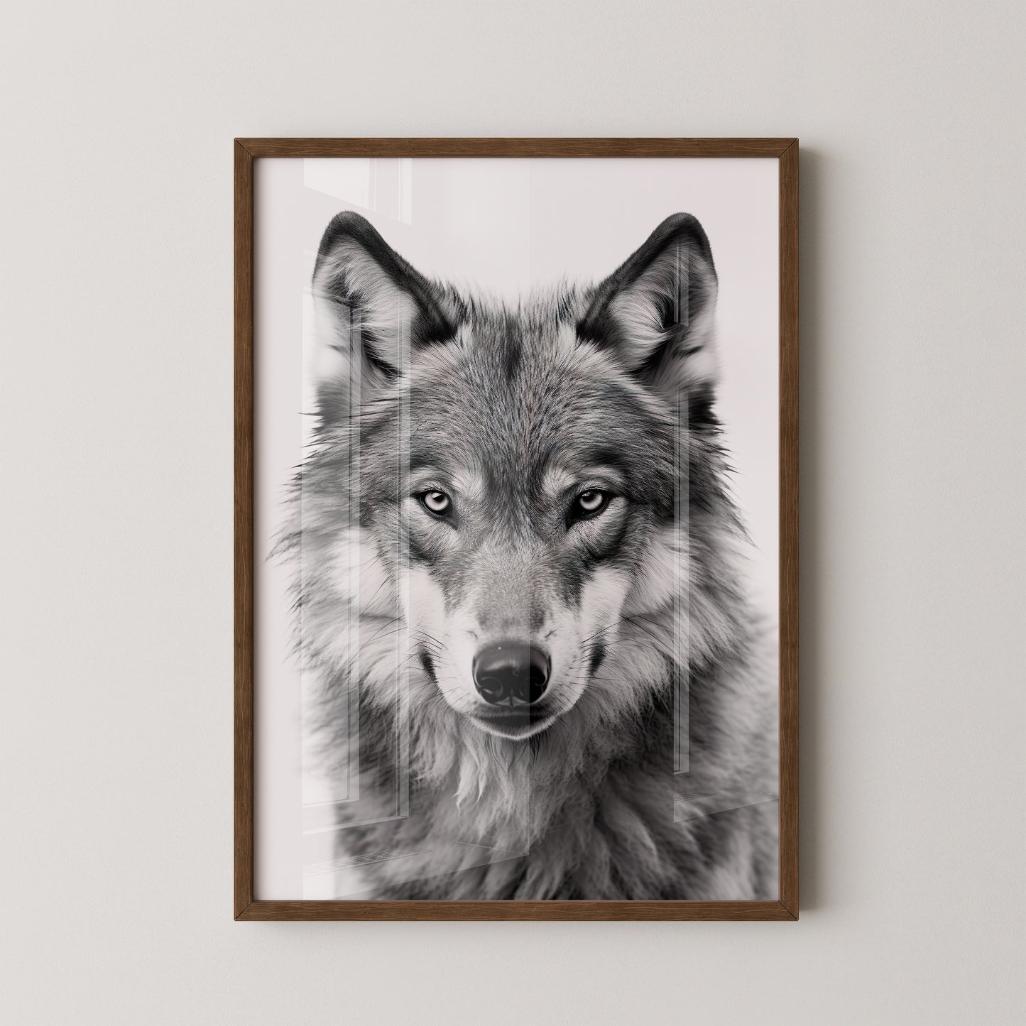Wolf Porträt Nahaufnahme S/W