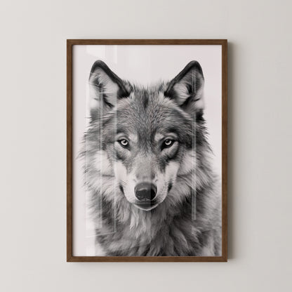 Wolf Porträt Nahaufnahme S/W