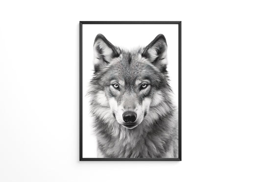 Wolf Porträt Nahaufnahme S/W