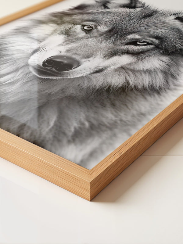 Wolf Porträt Nahaufnahme S/W