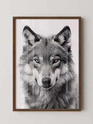 Wolf Porträt Nahaufnahme S/W