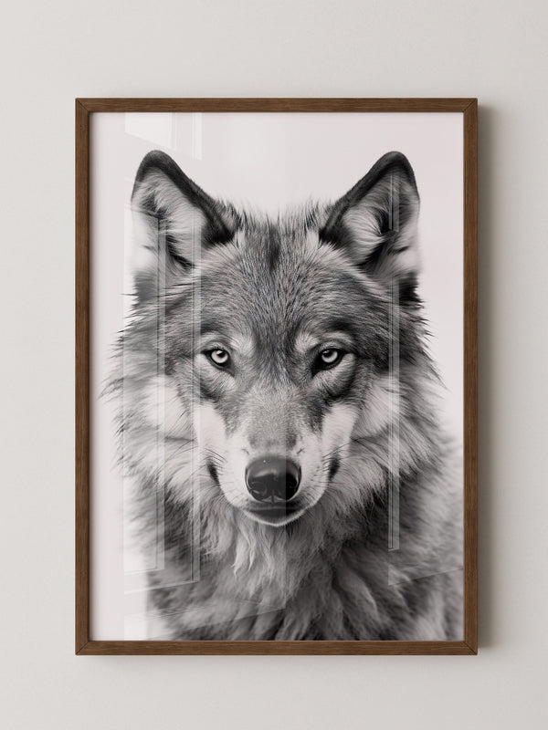 Wolf Porträt Nahaufnahme S/W