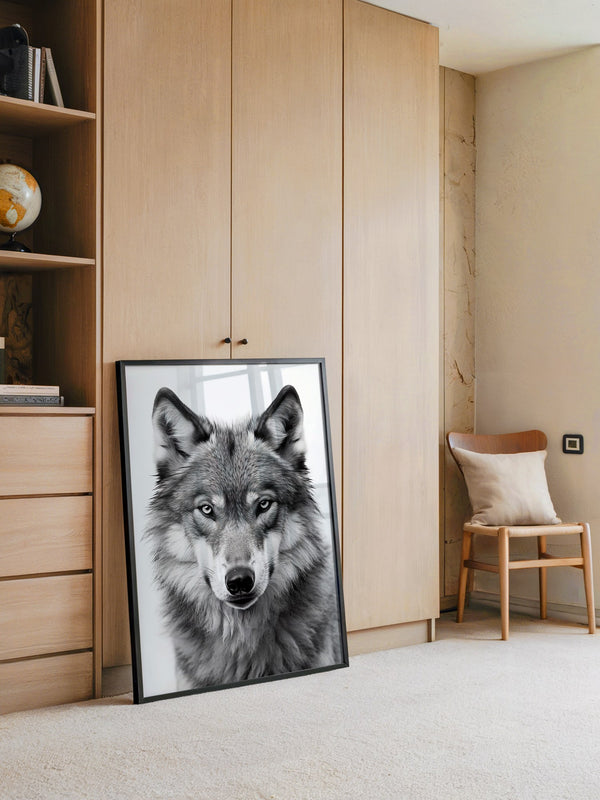 Wolf Porträt Nahaufnahme S/W