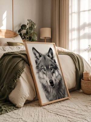 Wolf Porträt Nahaufnahme S/W