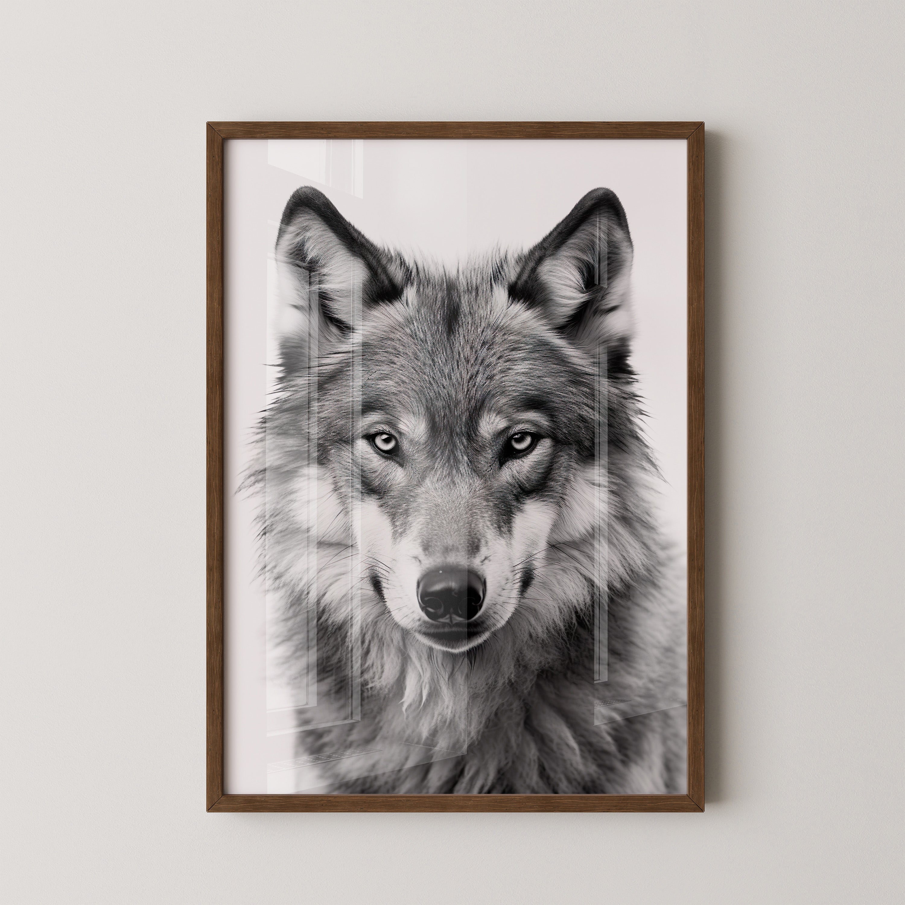 Wolf Porträt Nahaufnahme S/W