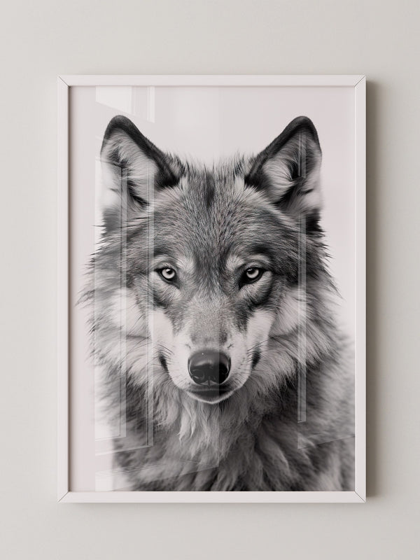 Wolf Porträt Nahaufnahme S/W