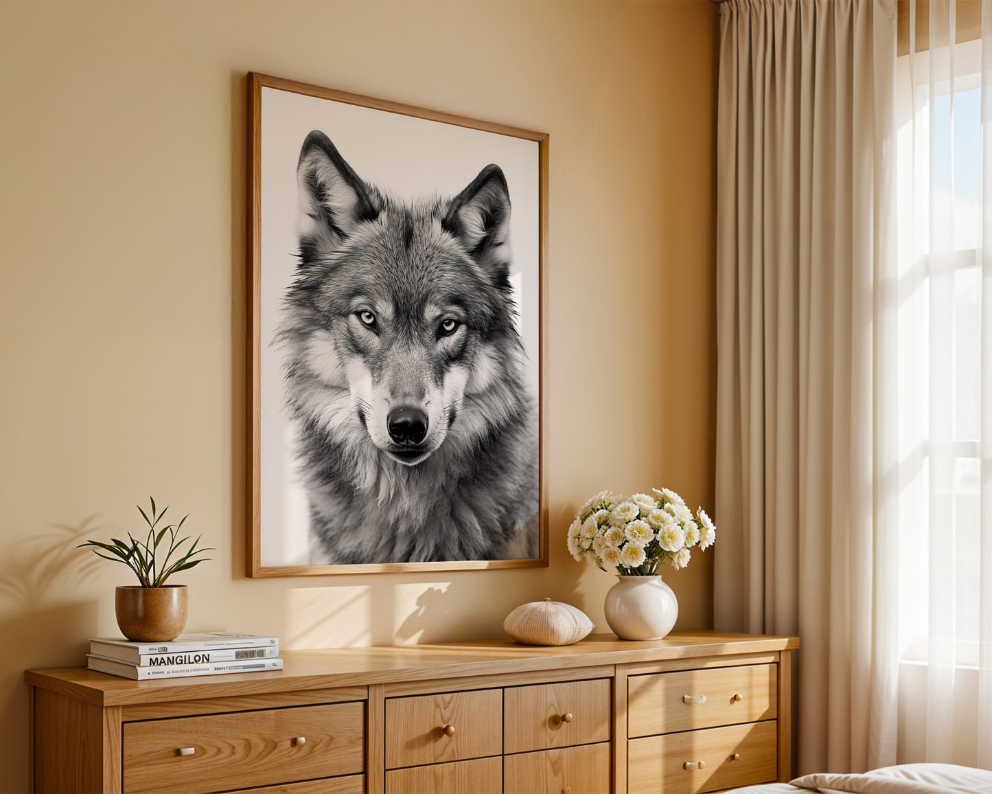 Wolf Porträt Nahaufnahme S/W