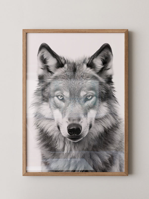 Wolf Porträt Nahaufnahme S/W