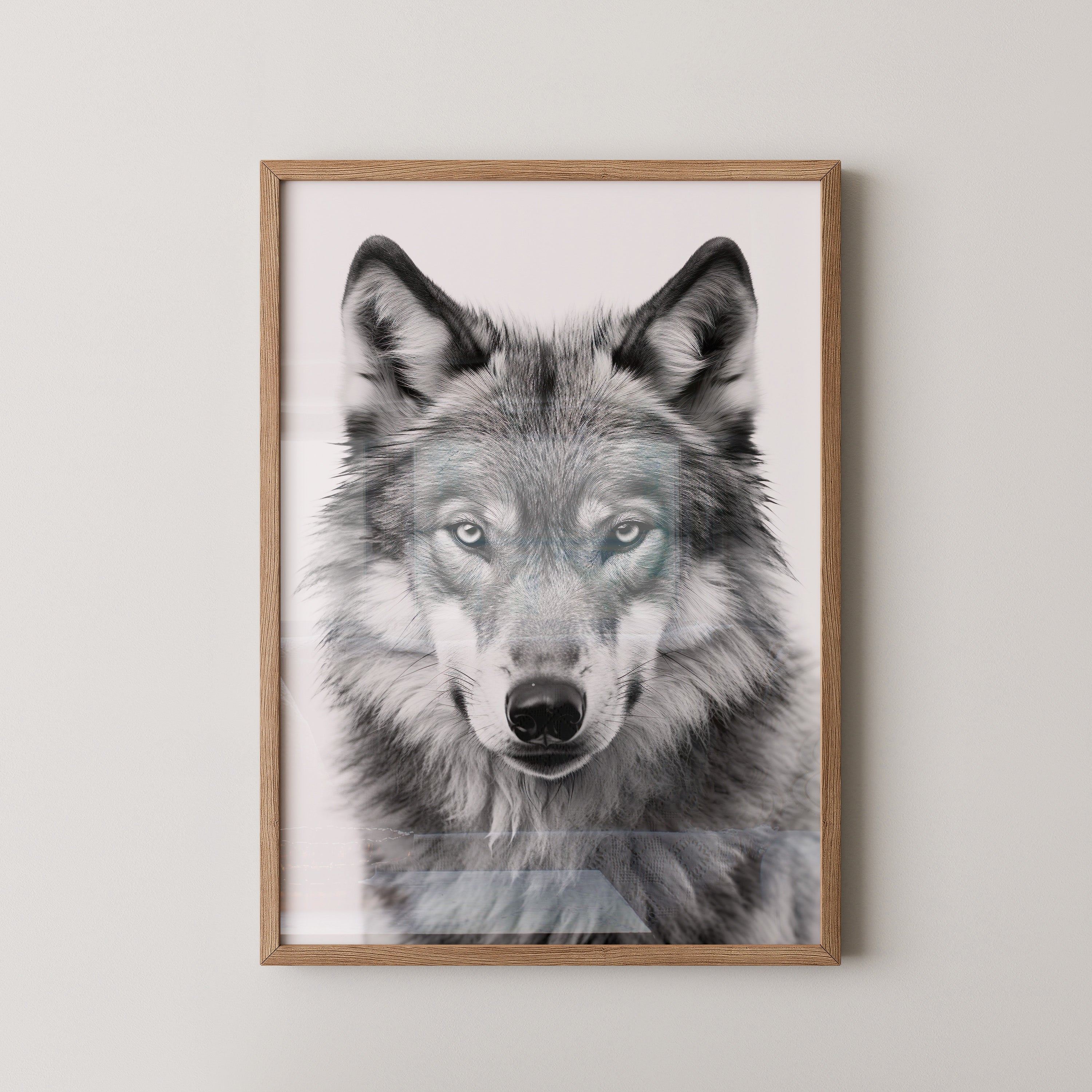 Wolf Porträt Nahaufnahme S/W