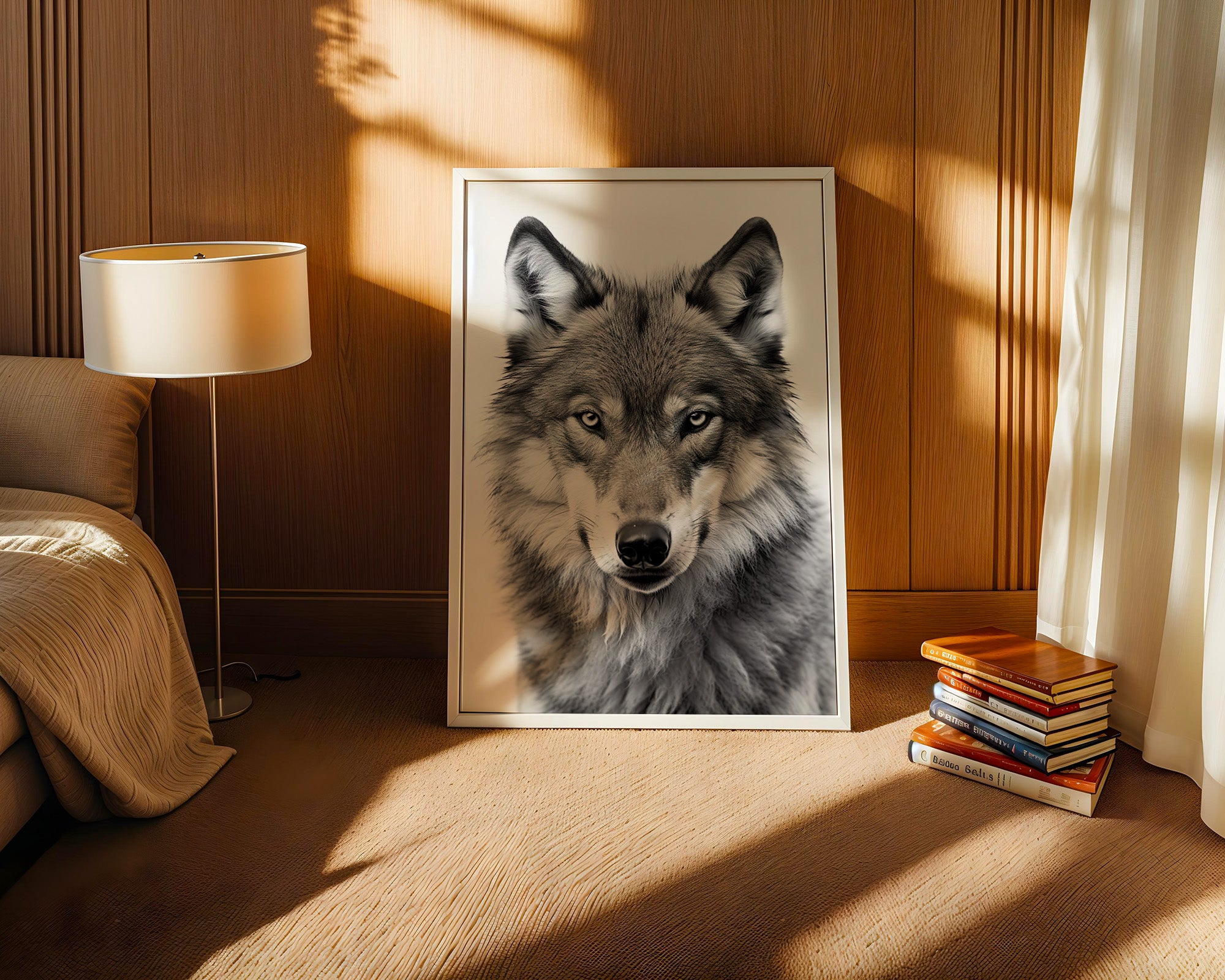 Wolf Porträt Nahaufnahme S/W