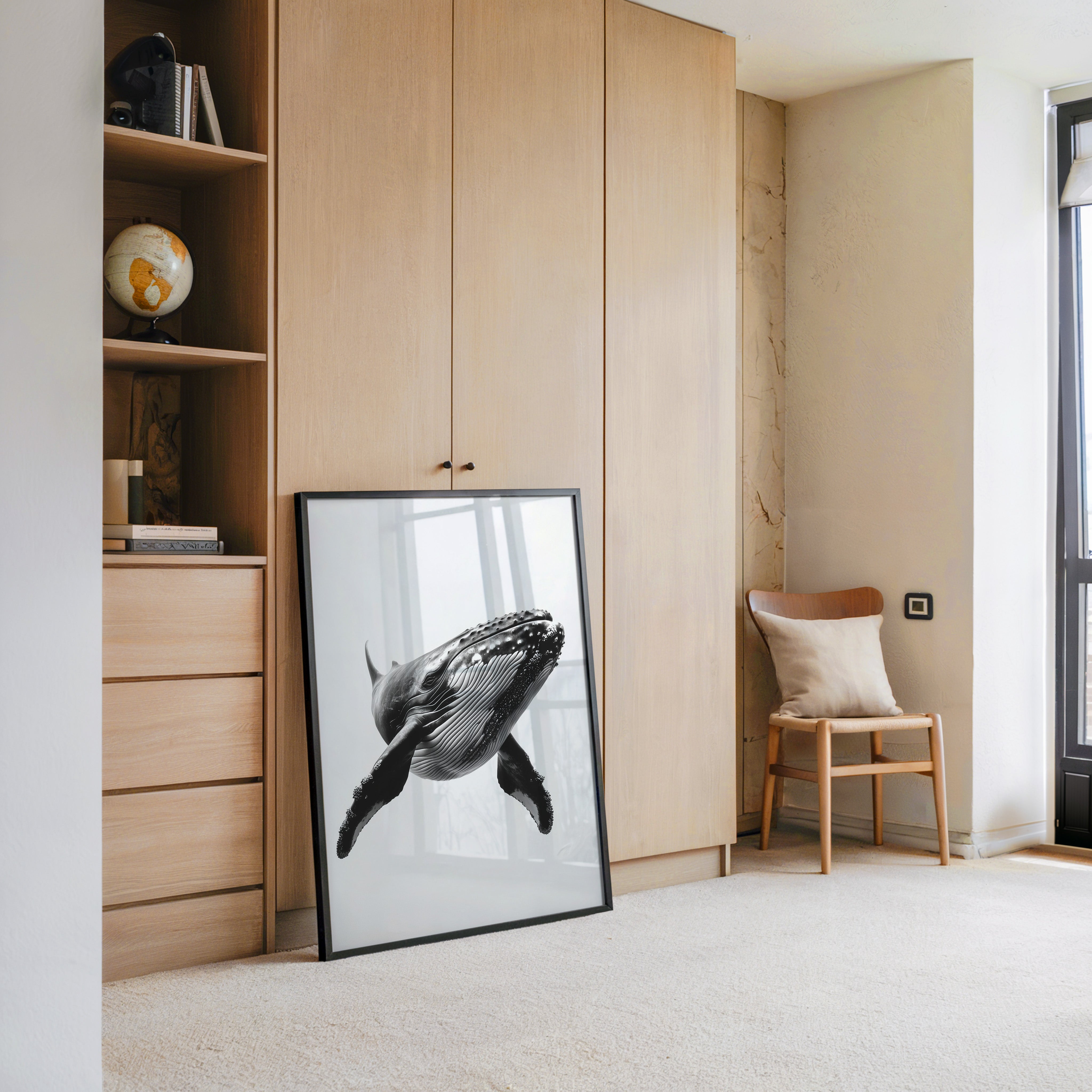 Buckelwal Nahaufnahme S/W