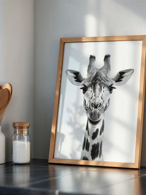 Giraffe Nahaufnahme S/W