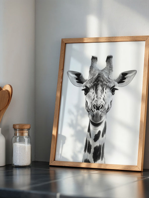 Giraffe Nahaufnahme S/W