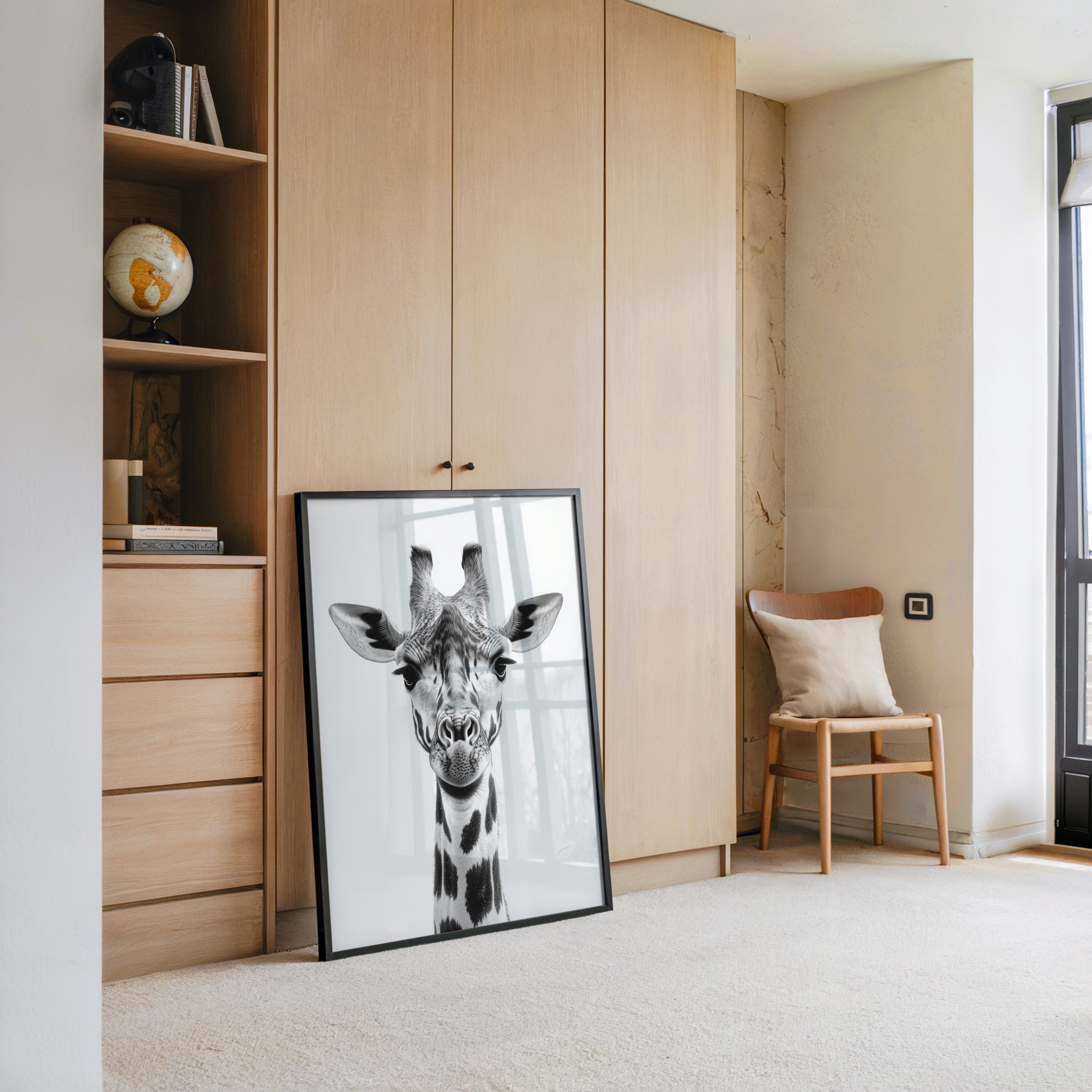 Giraffe Nahaufnahme S/W