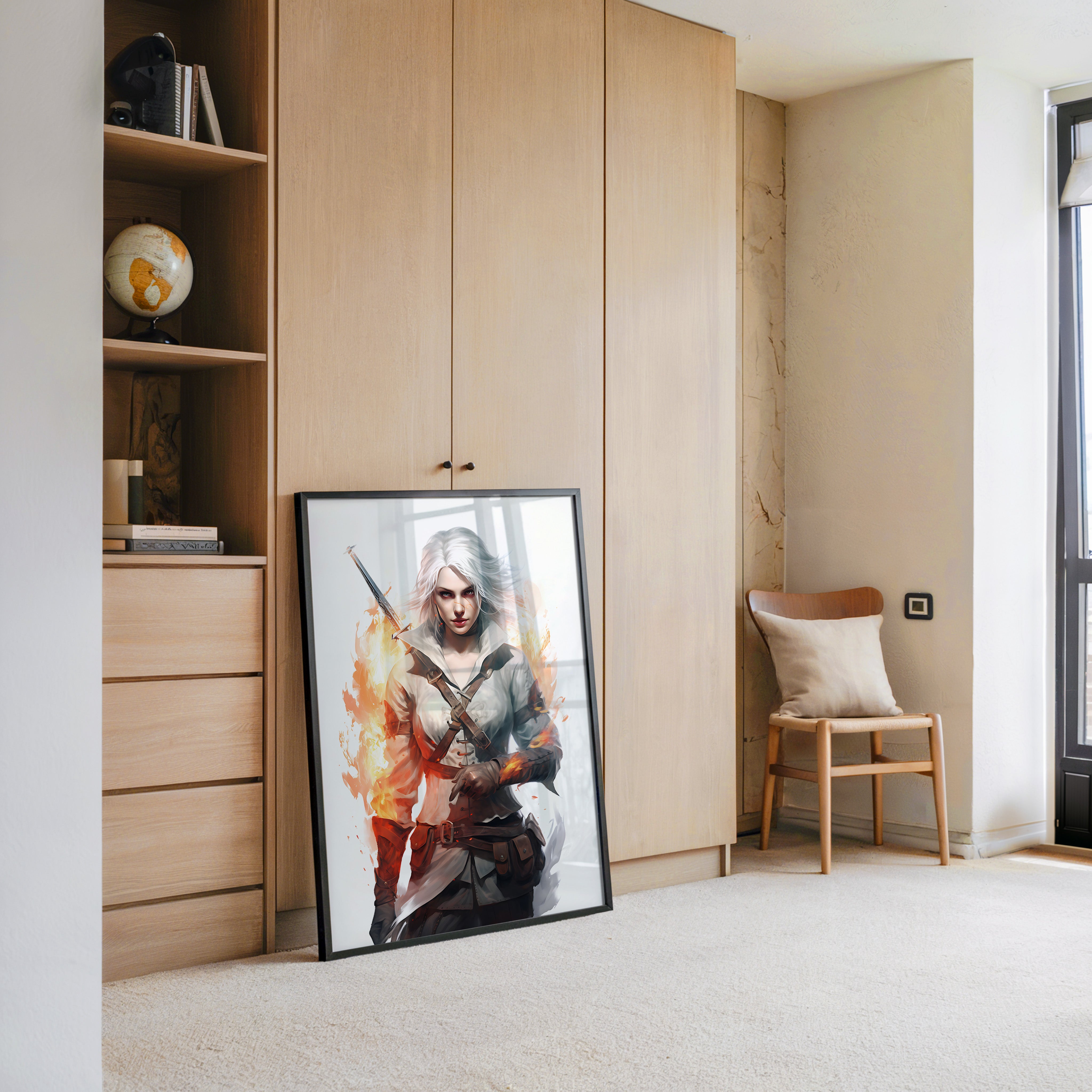 Kriegerin Flammen Dynamik