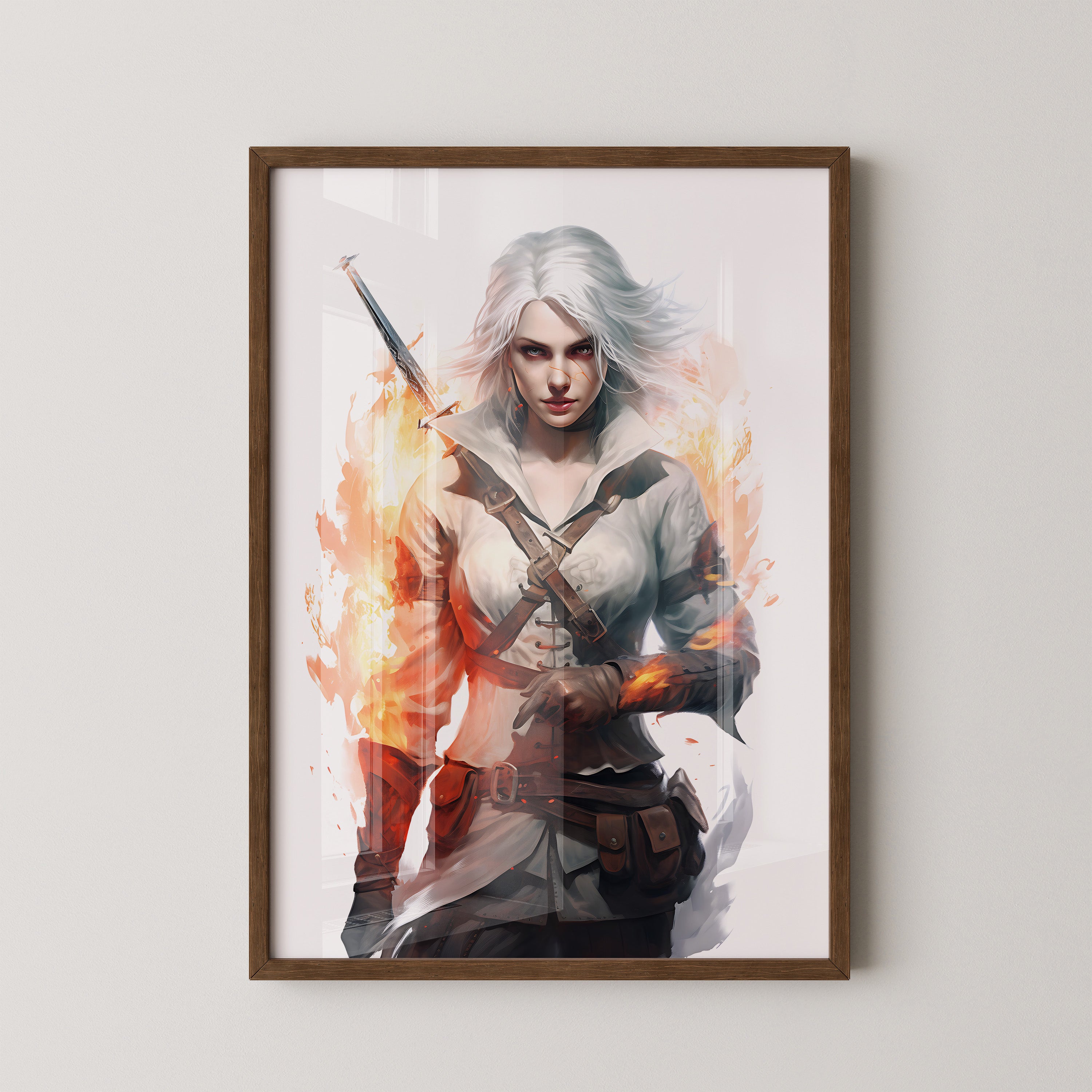 Kriegerin Flammen Dynamik