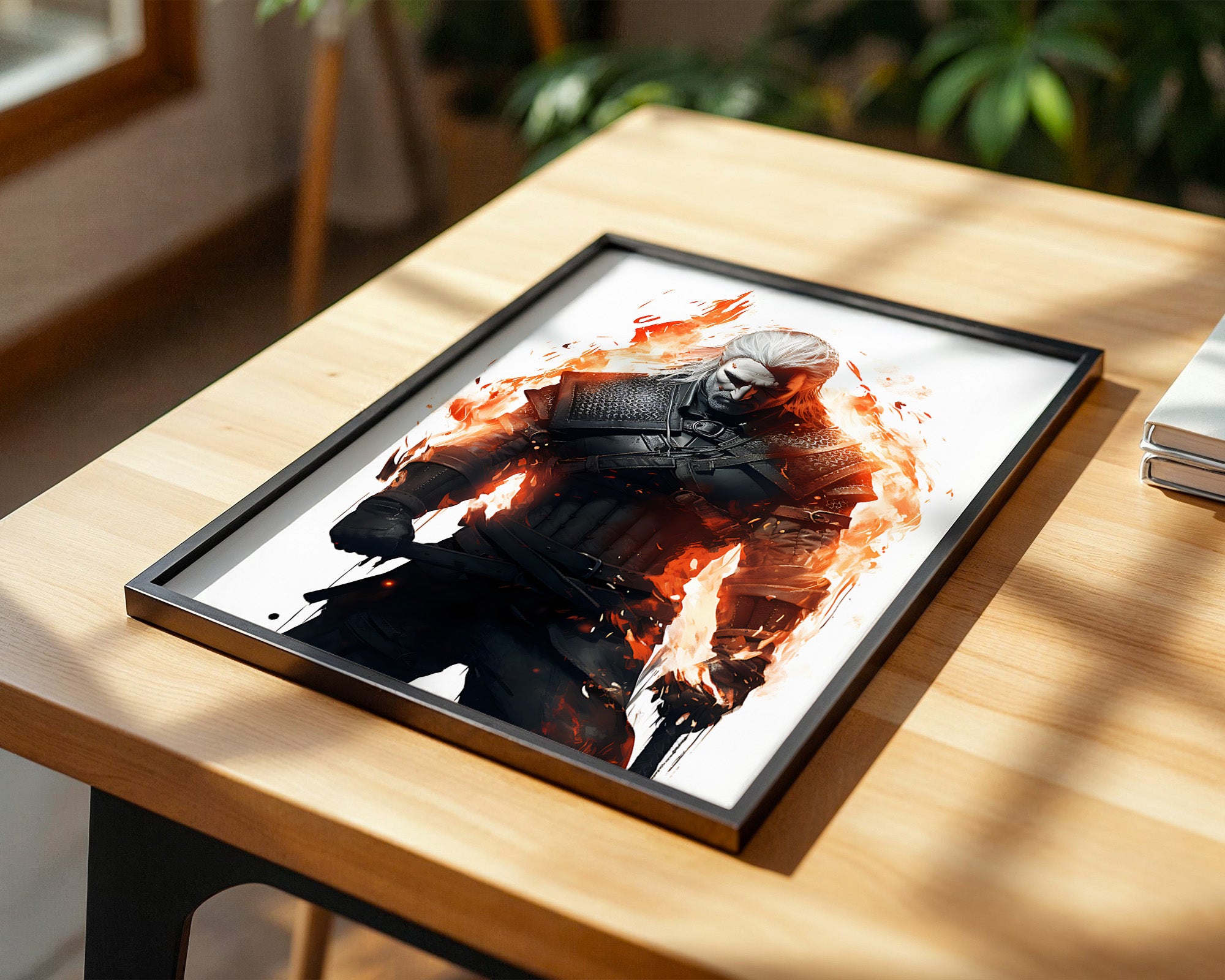 Krieger Flammen monochrom