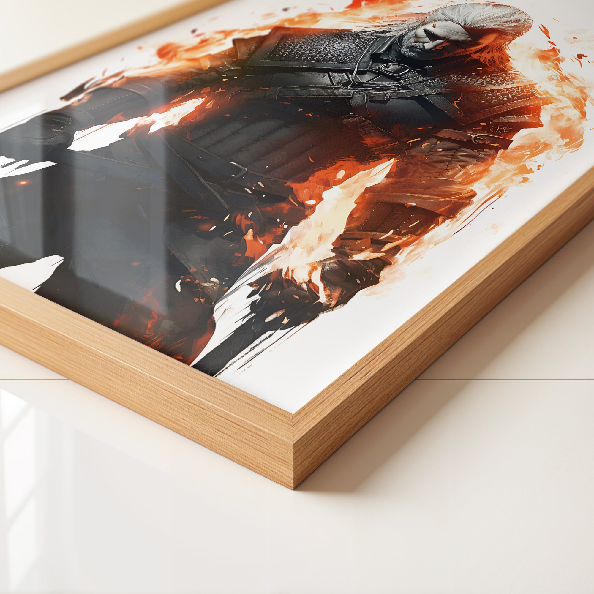 Krieger Flammen monochrom