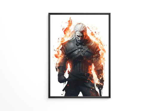 Krieger Flammen monochrom