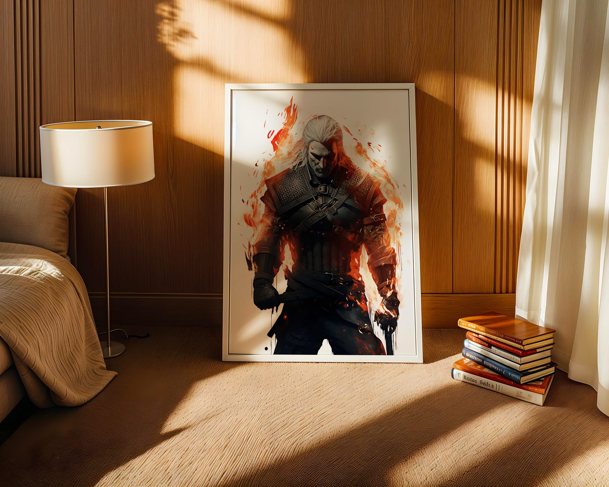 Krieger Flammen monochrom