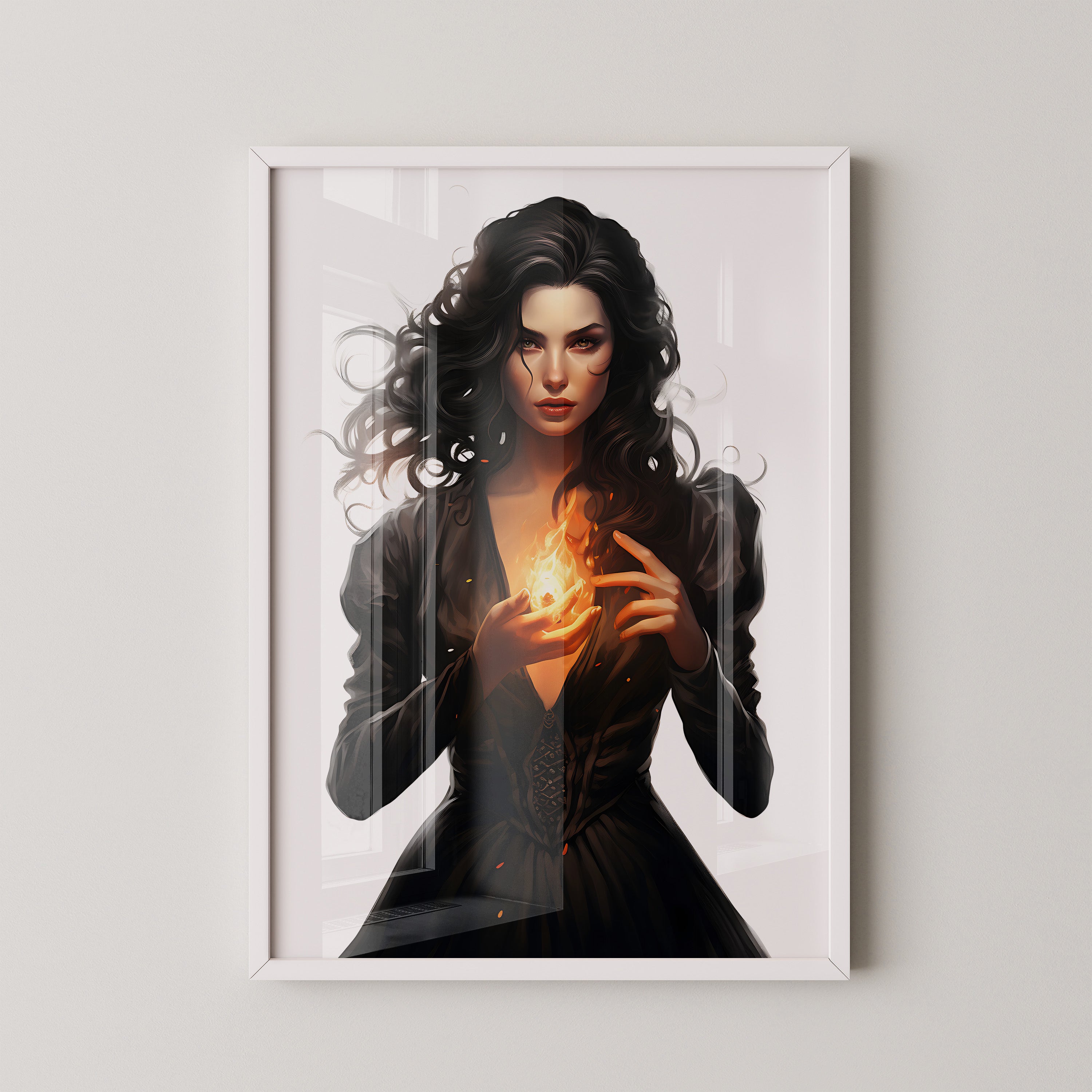 Mystische Frau Feuerzauber