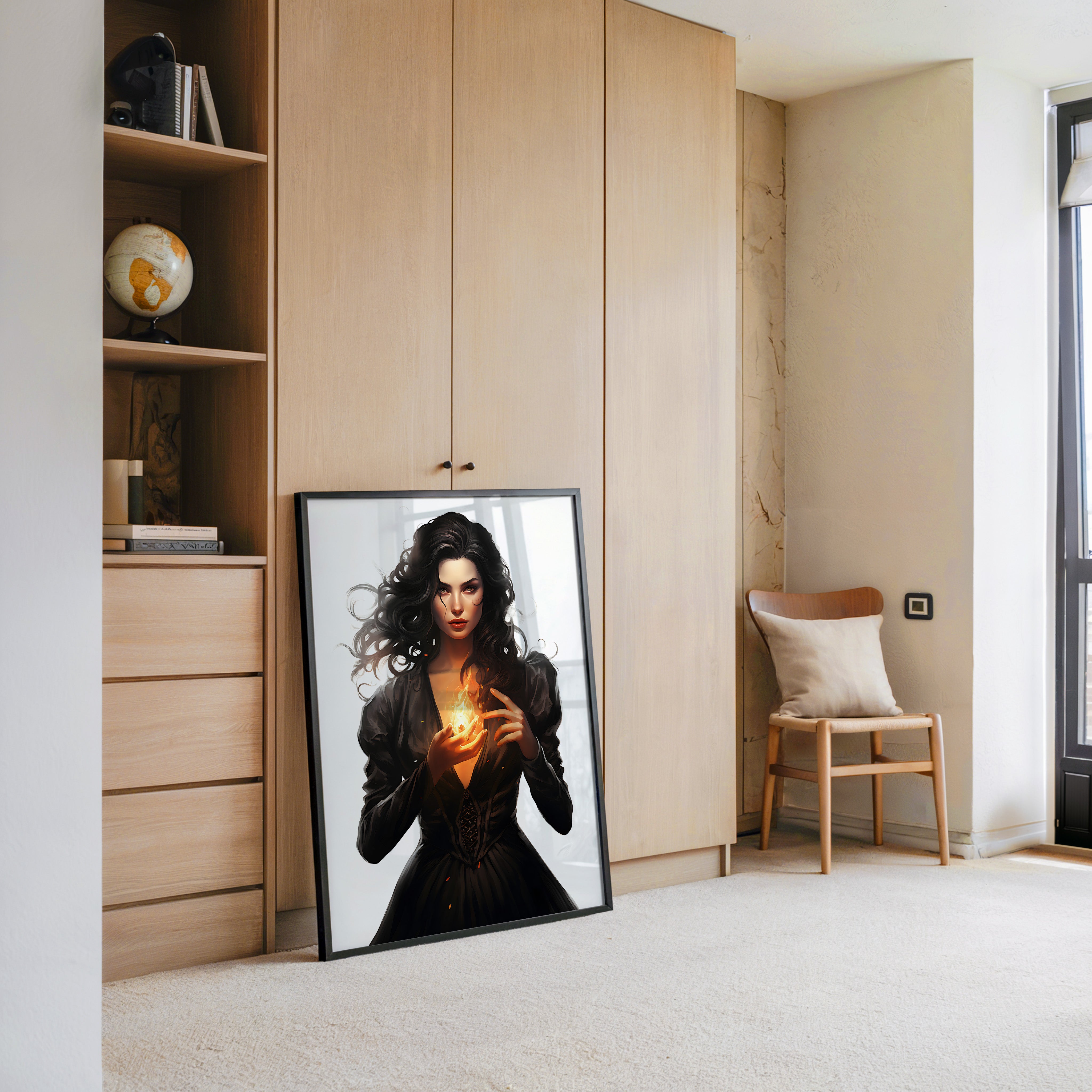 Mystische Frau Feuerzauber