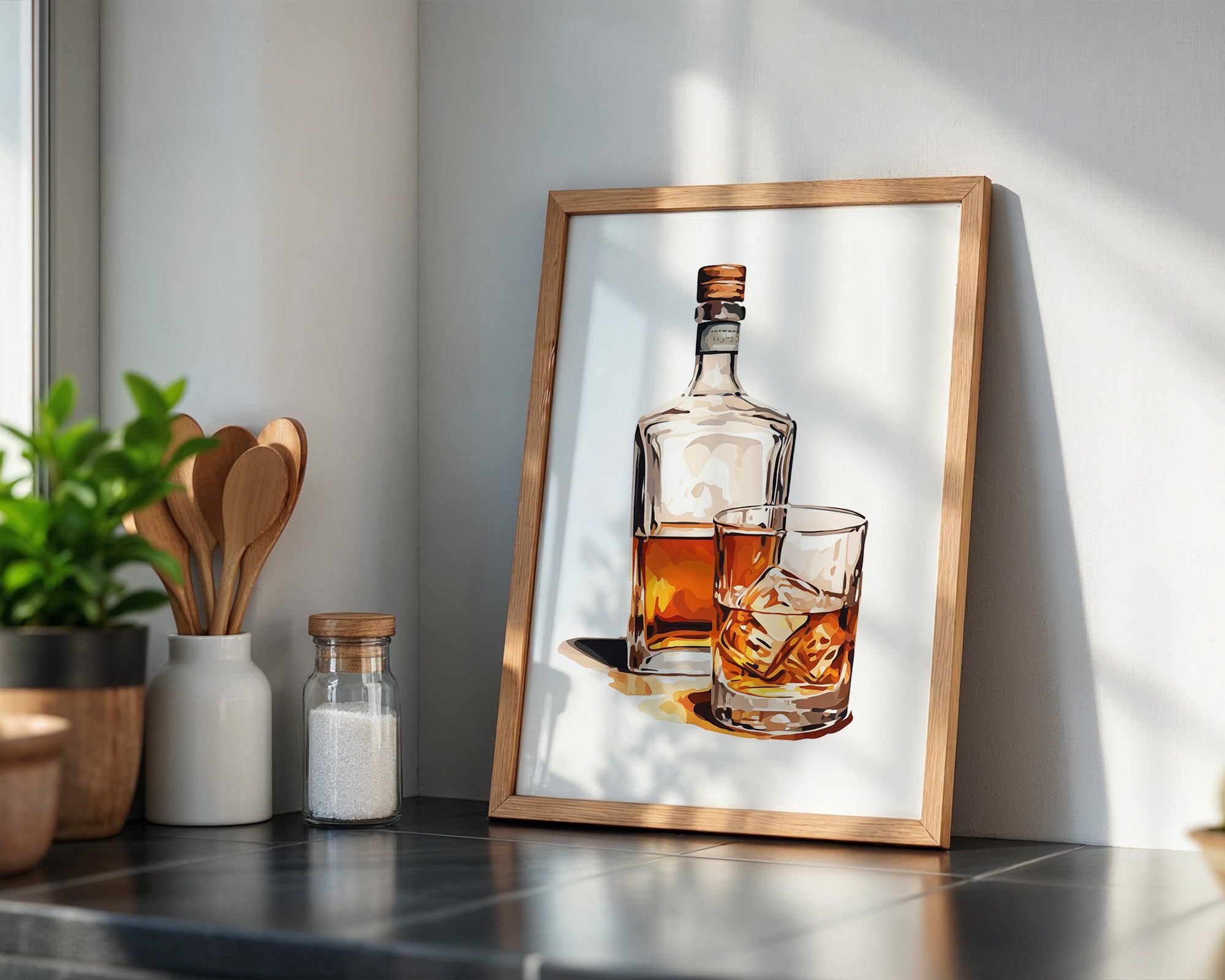 Whiskeyflasche Grafik Retro