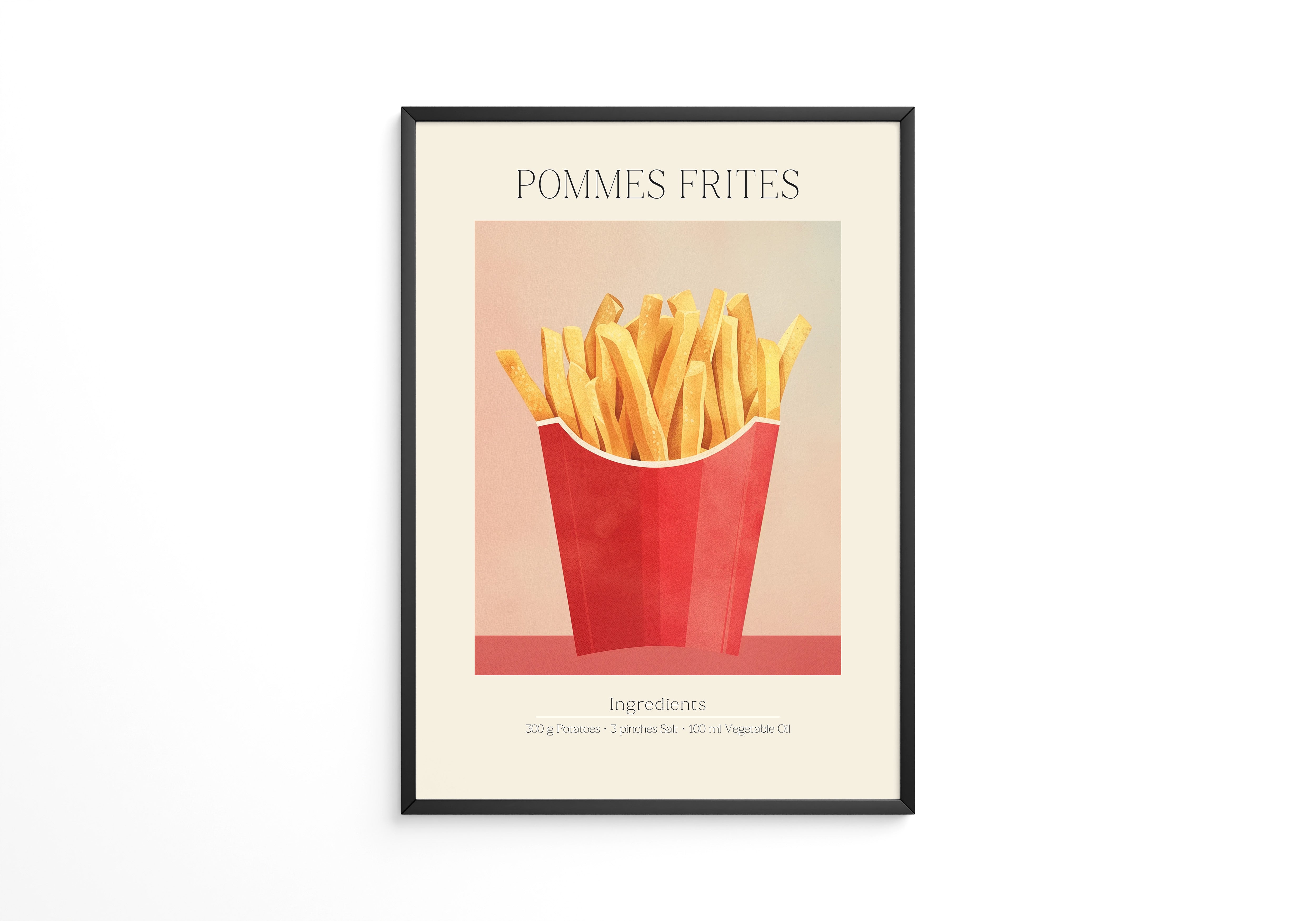 Pommes Frites Illustration Retro