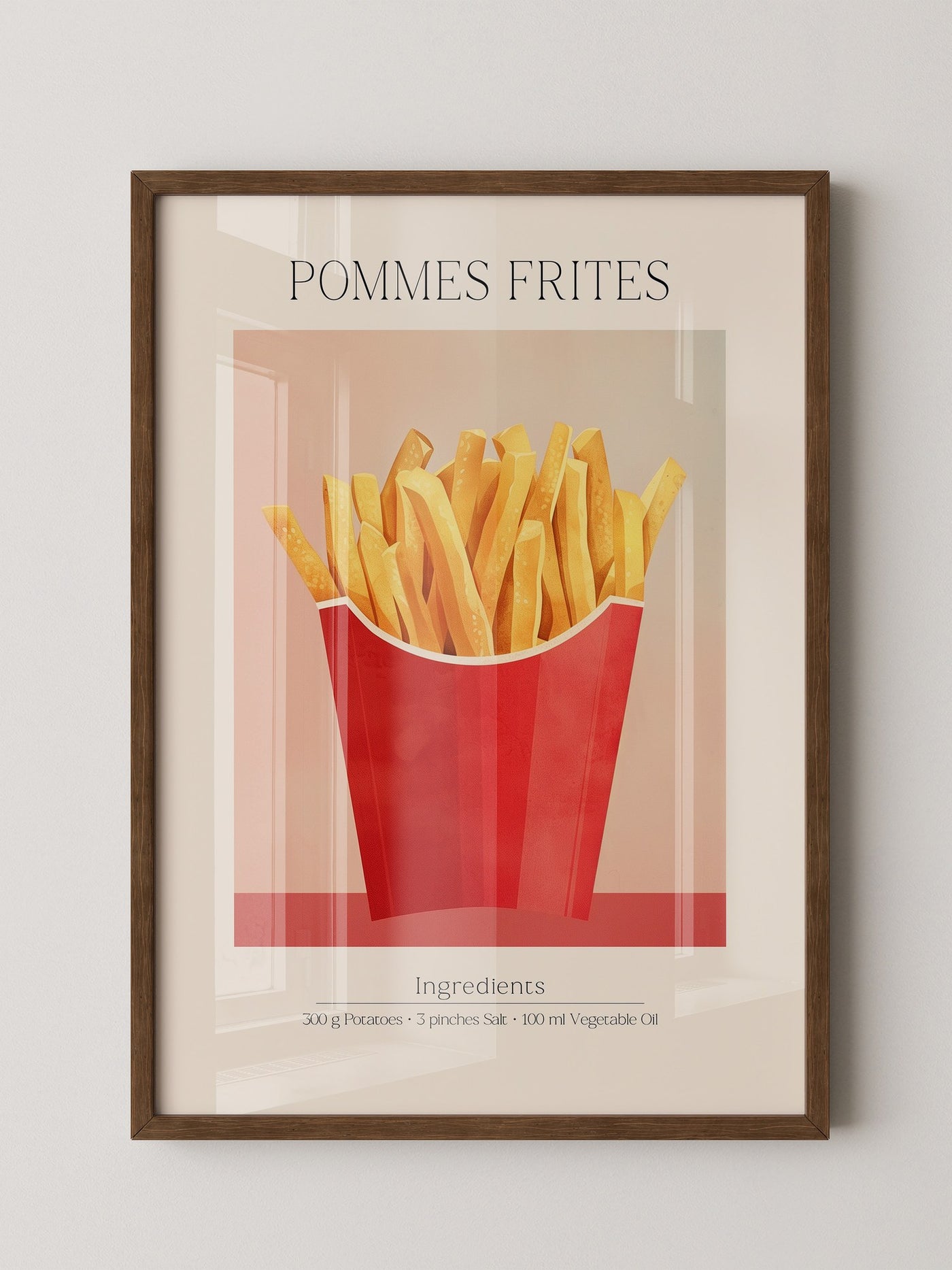 Pommes Frites Illustration Retro