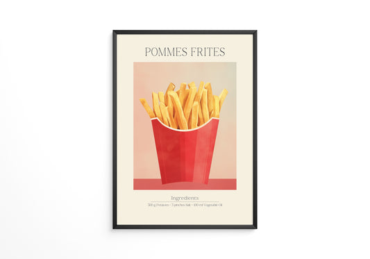 Pommes Frites Illustration Retro