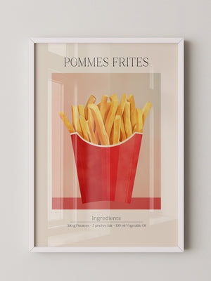 Pommes Frites Illustration Retro