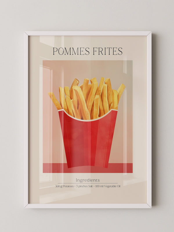 Pommes Frites Illustration Retro
