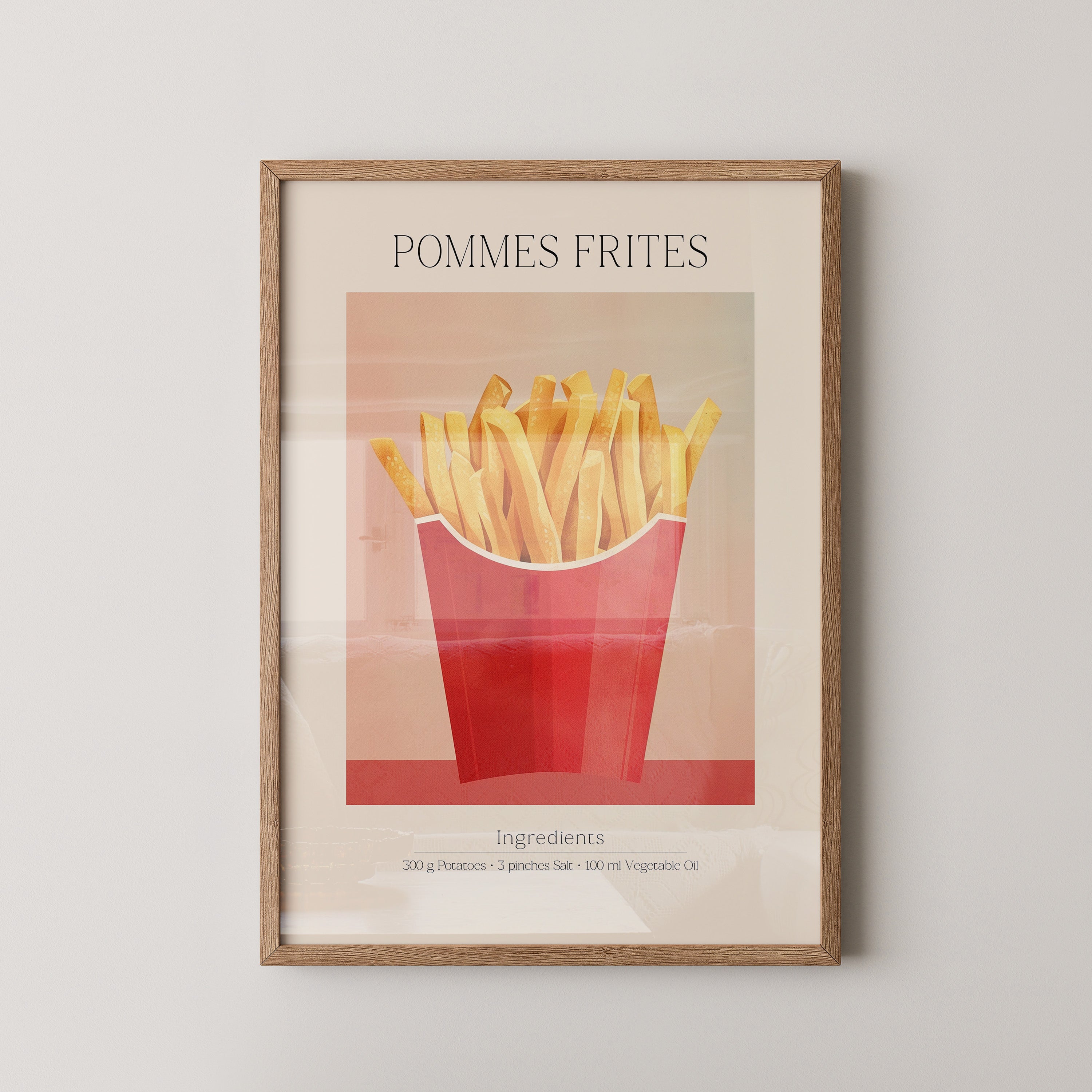 Pommes Frites Illustration Retro