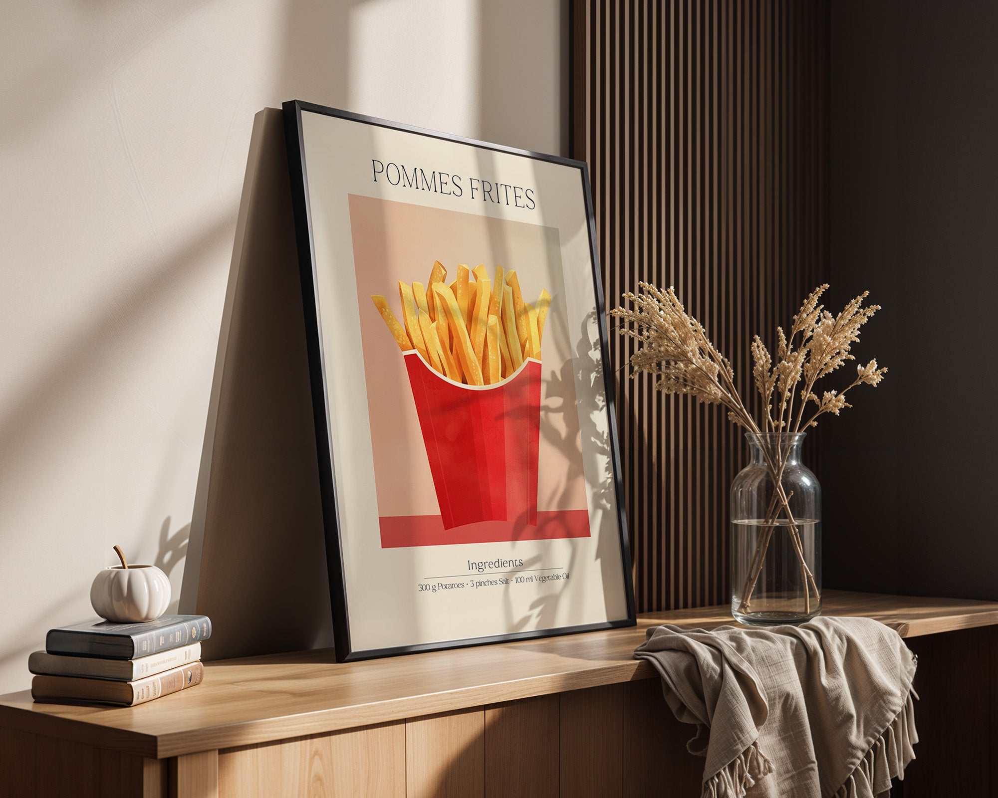 Pommes Frites Illustration Retro
