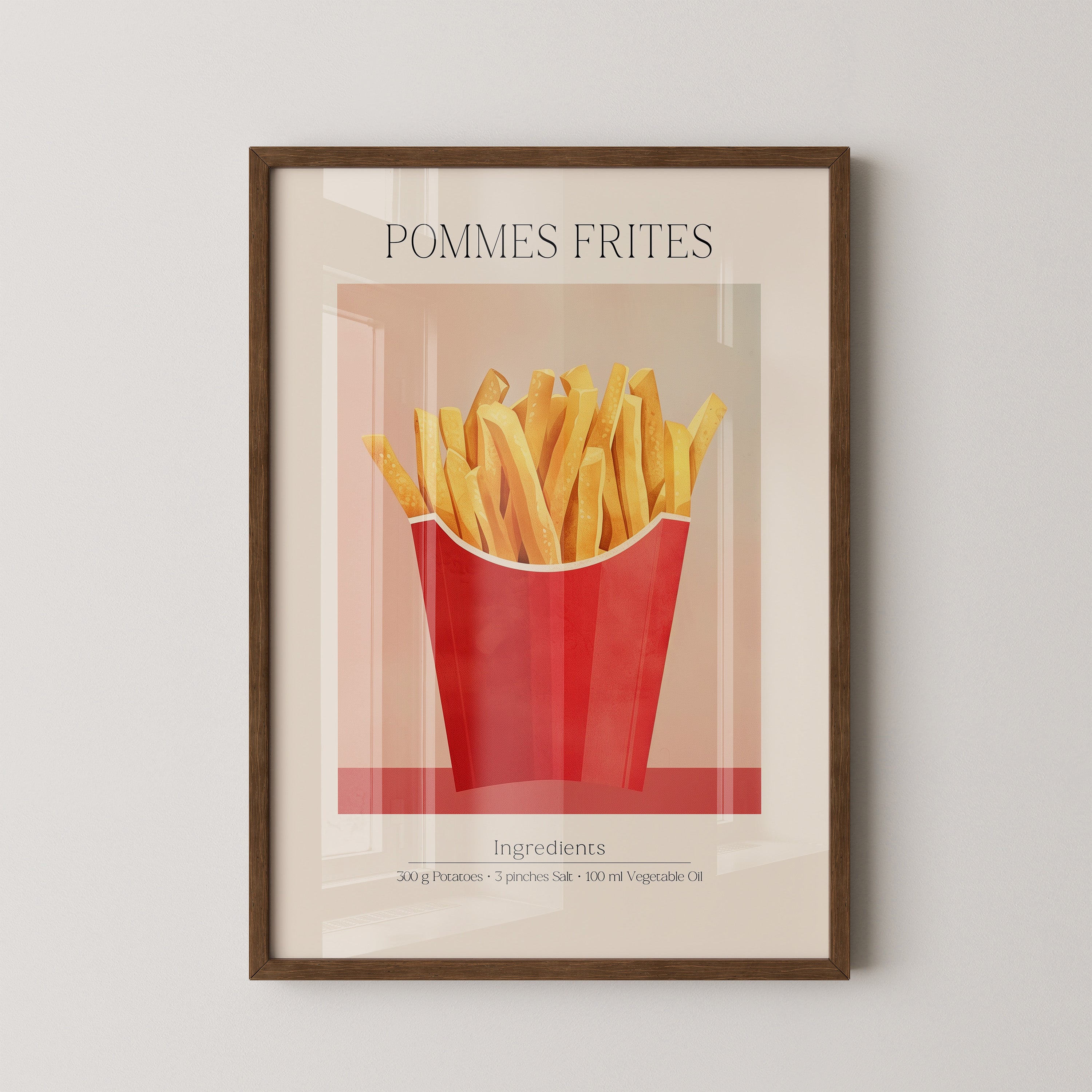 Pommes Frites Illustration Retro