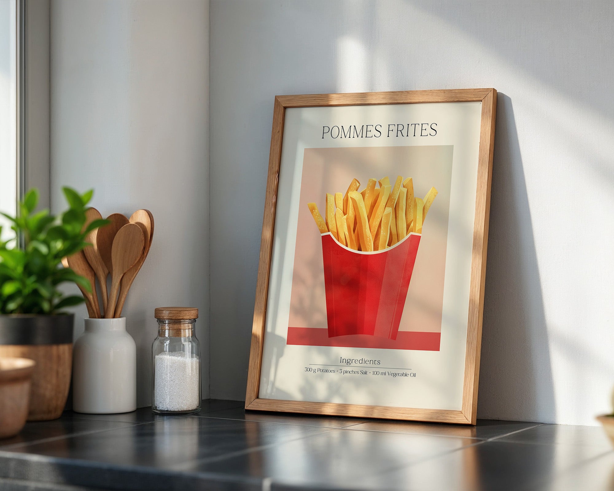 Pommes Frites Illustration Retro