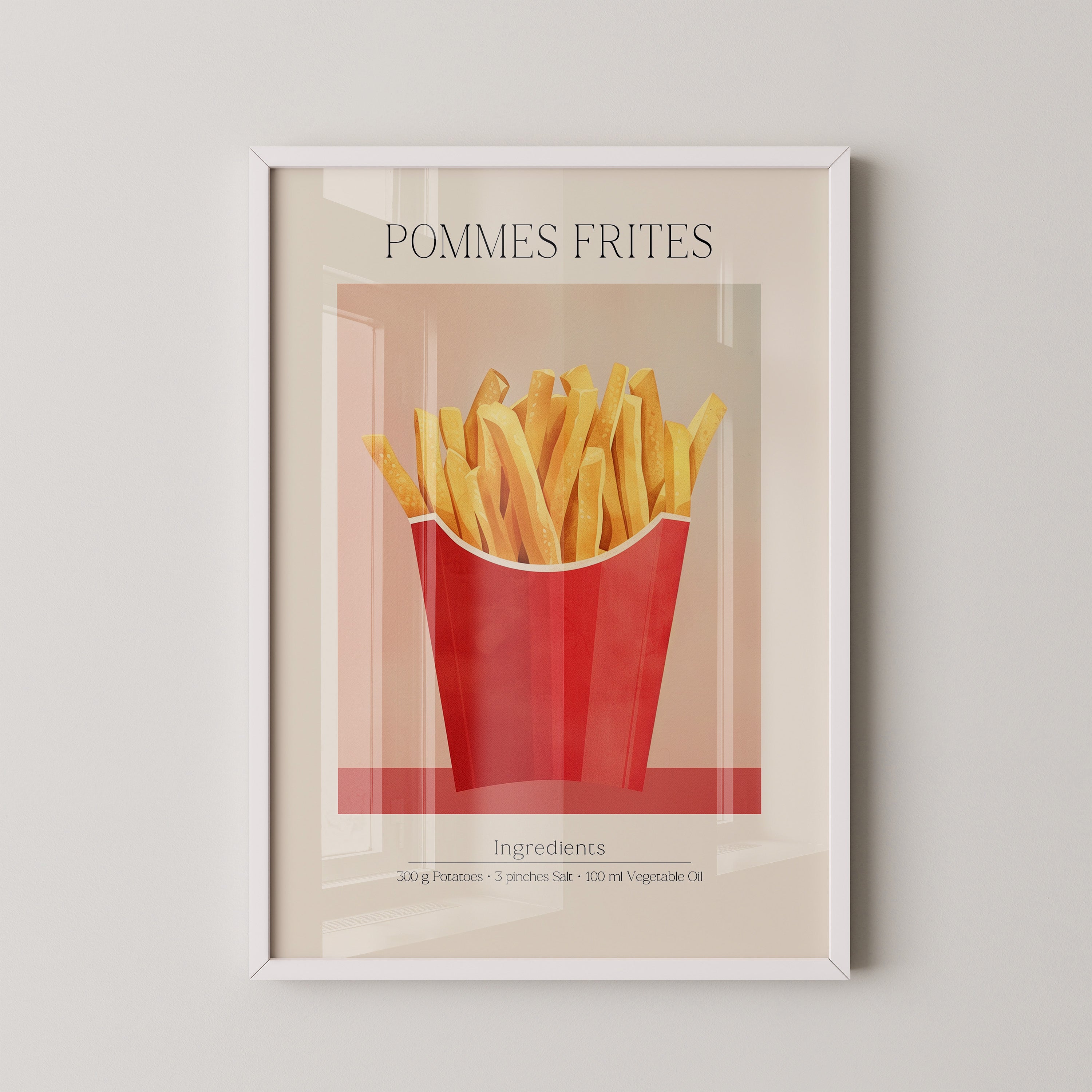 Pommes Frites Illustration Retro