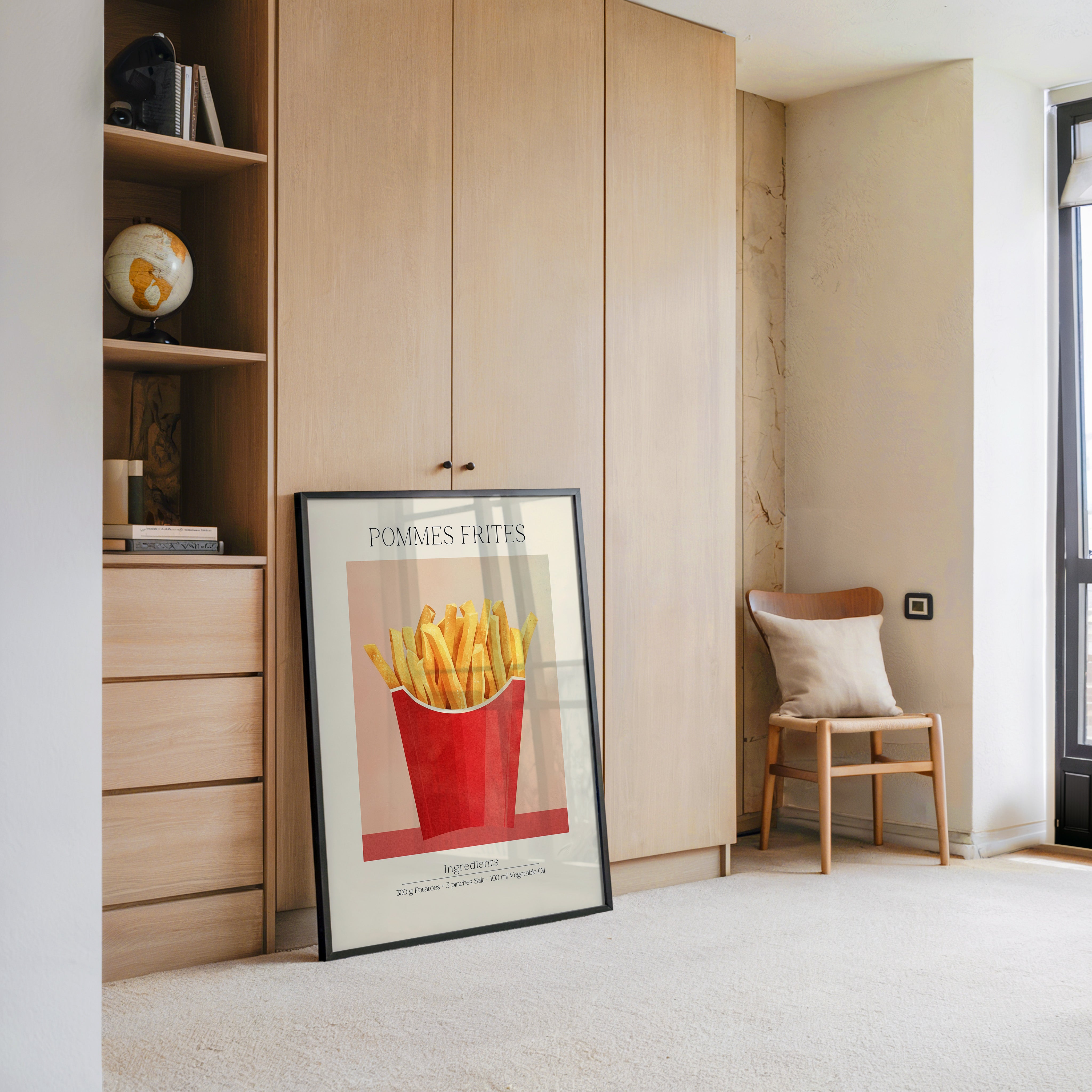 Pommes Frites Illustration Retro