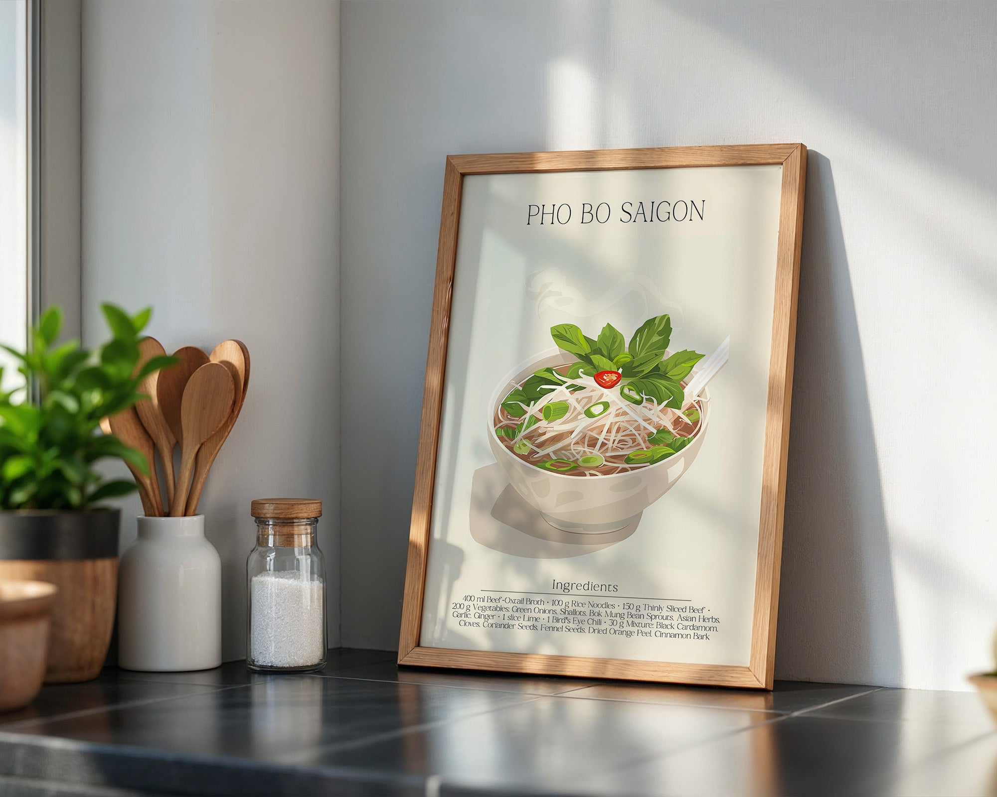 Pho Bo Kräuter Illustration