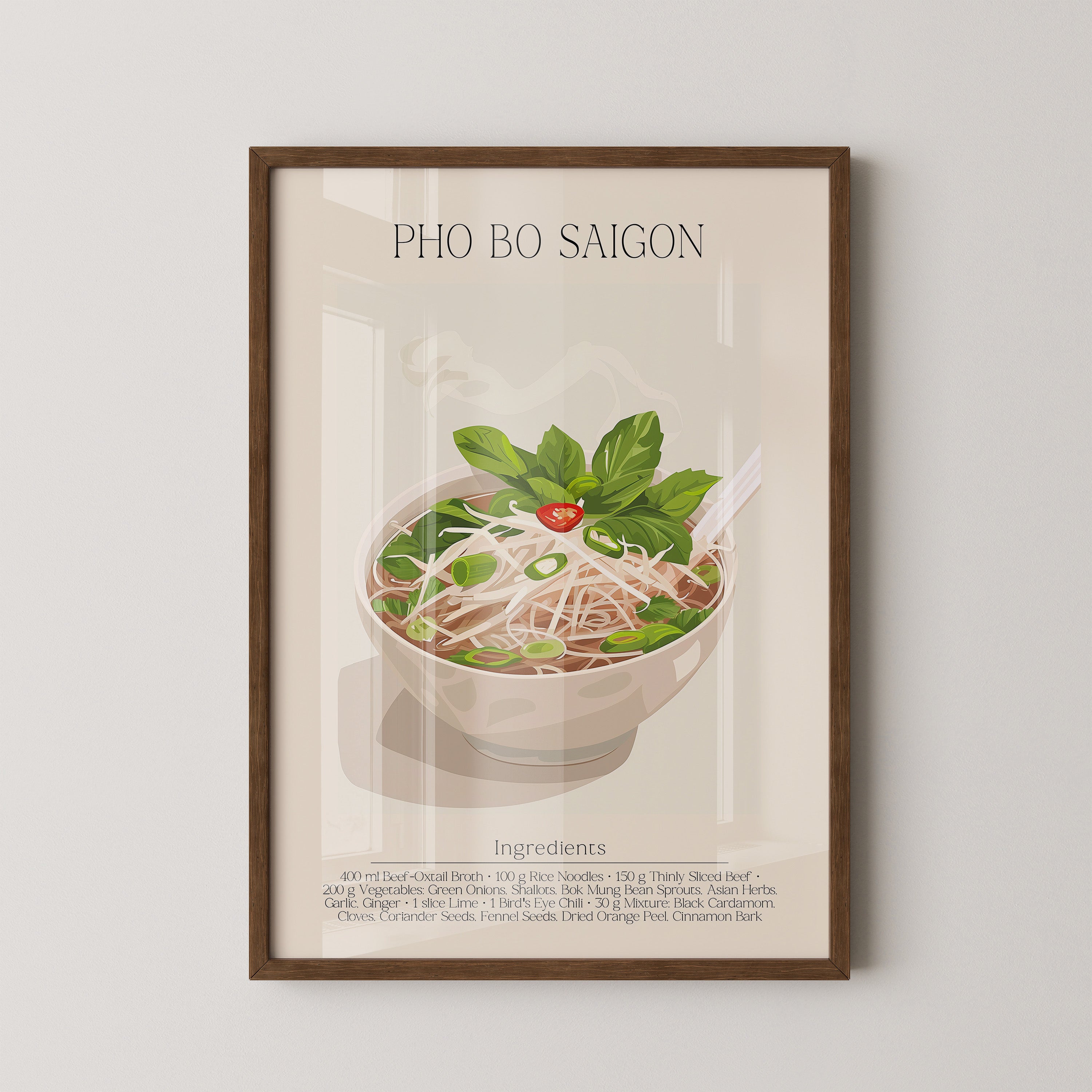 Pho Bo Kräuter Illustration