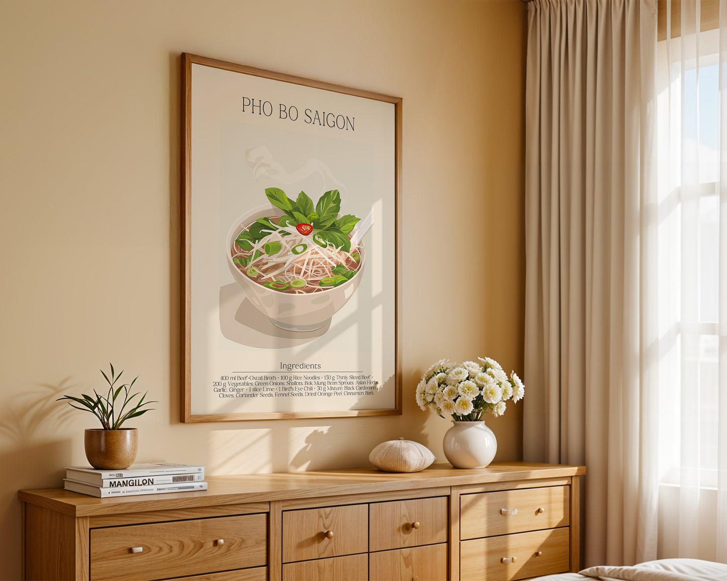 Pho Bo Kräuter Illustration