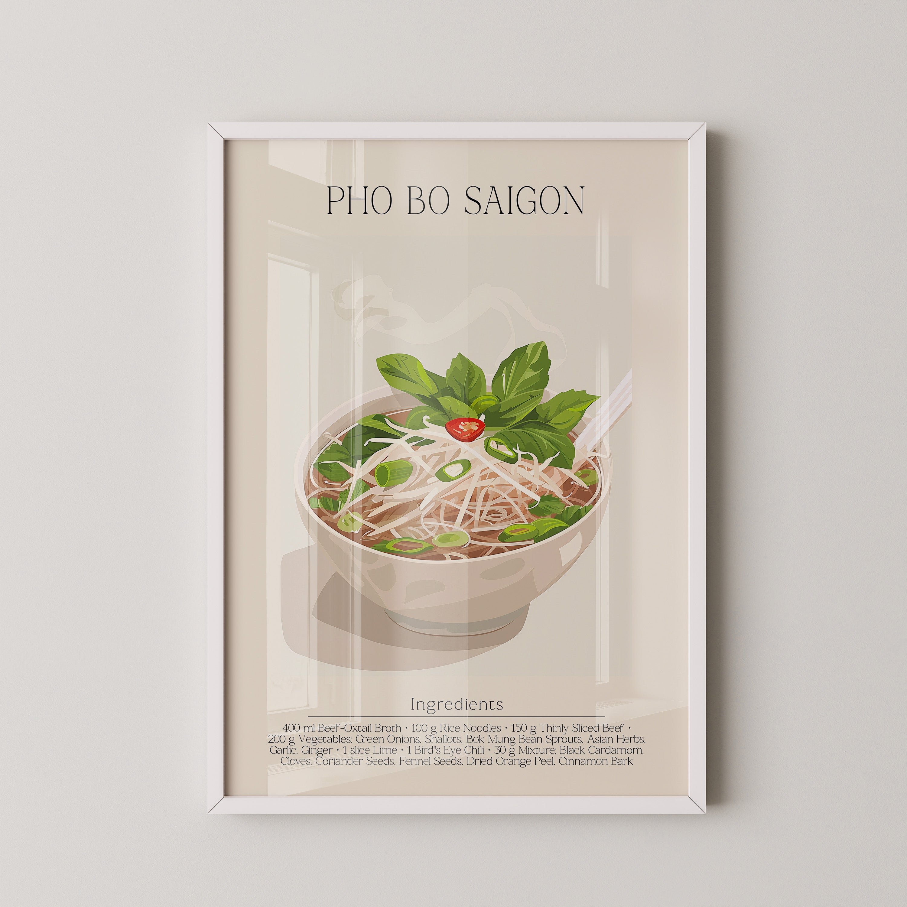 Pho Bo Kräuter Illustration