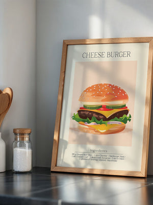 Cheeseburger Grafik Pastell