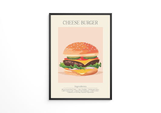 Cheeseburger Grafik Pastell