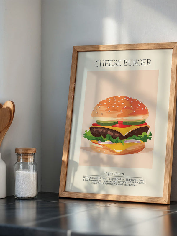 Cheeseburger Grafik Pastell