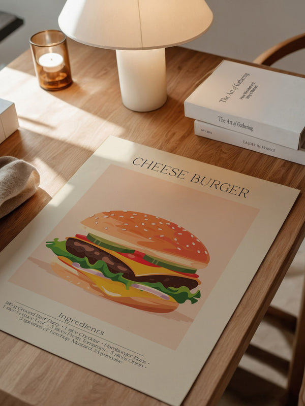 Cheeseburger Grafik Pastell