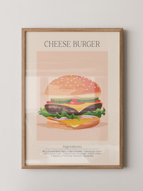 Cheeseburger Grafik Pastell