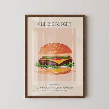 Cheeseburger Grafik Pastell