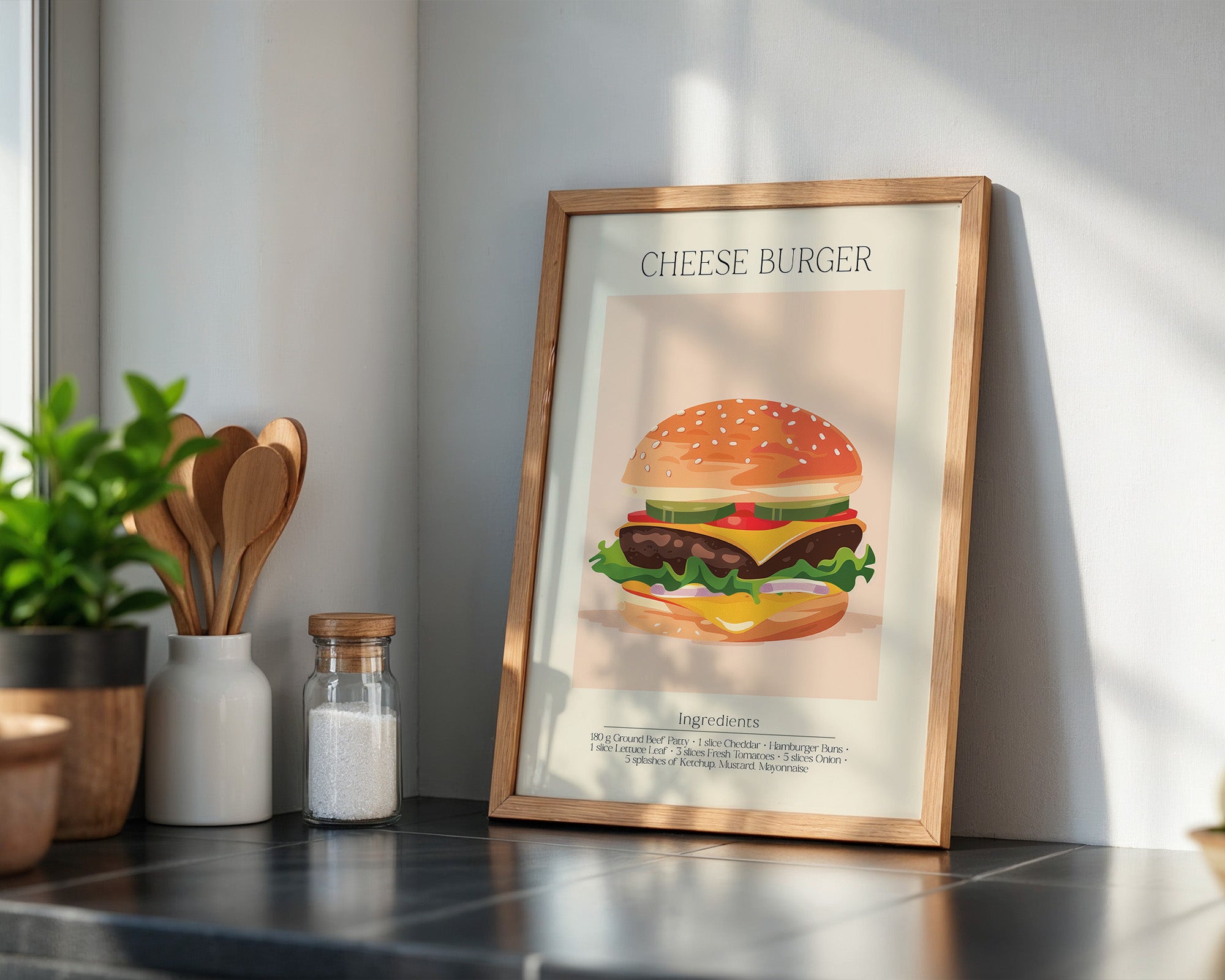 Cheeseburger Grafik Pastell